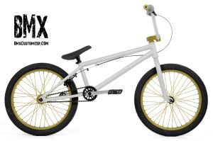 white and gold bmx bike