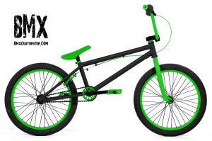green and black bmx bike
