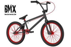 black and red bmx bike